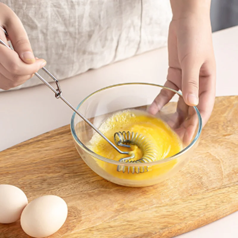 

Kitchen Tools Stainless Steel Portable Spring Egg Stirrer Beater Baking Pastry Tools Manual Coil Whisk Milk Blender Whisking