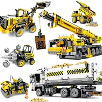 engineering truck building blocks compatible all brand city vehicle car bricks educational diy toys for children boys