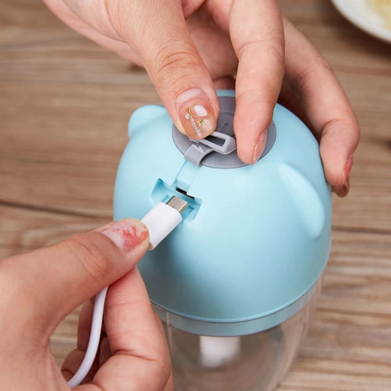 

Portable Wireless Electric Garlic Chopper Mini Speedy Spiral Shredder Food Processor Onion Fruit Cutter Press Mincer