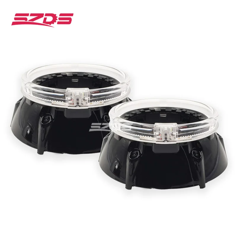 with angel eyes SZDS автомобильный Стайлинг 3,0 дюймов светодиодный фонарь для бега Angel eyes Bi Xenon проектор Объектив кожух для Koito q5 Hella 3r 5 DIY Модифицированная маска капота - Цвет: with angel eyes
