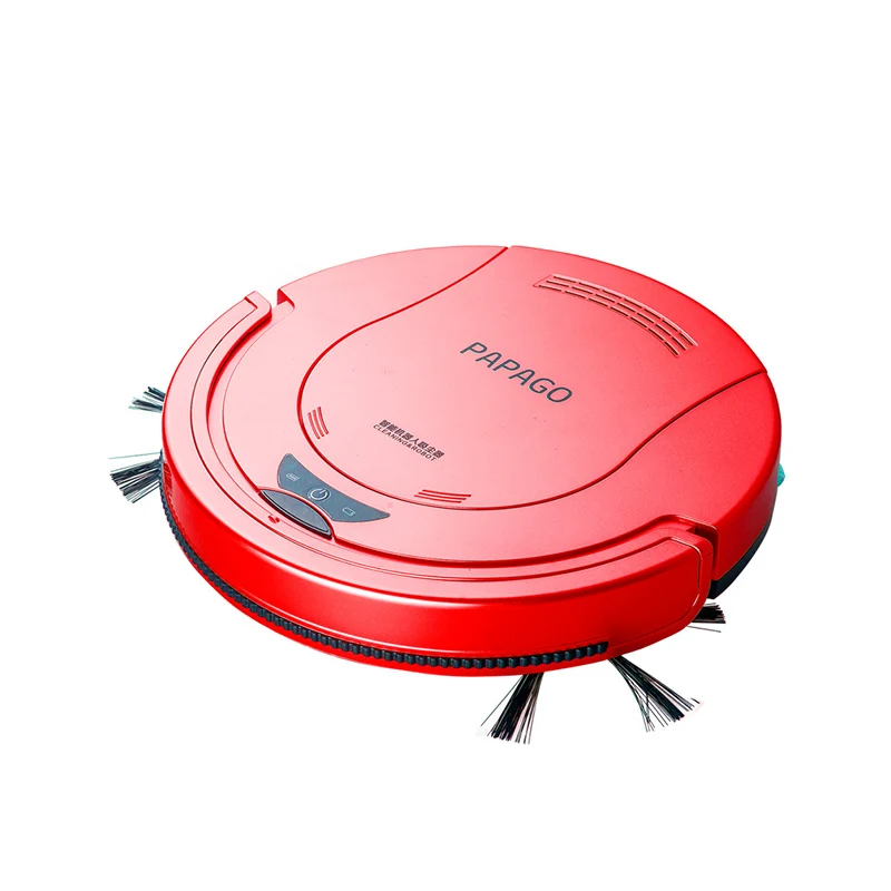 Робот-пылесос, 1800 PA, мощный, всасывающий, 3 в 1, для домашних животных, для сухой и влажной уборки, робот-пылесос с автоматической зарядкой, мини - Цвет: red