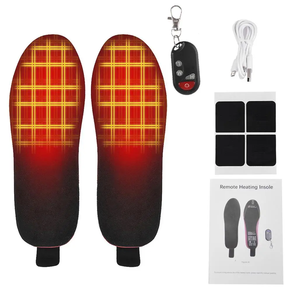 

USB Electric Heated Shoe Insoles Remote Control 1900mAh Heating Insoles Rechargeable Electric Heated Insoles Warm Sock Pad Mat