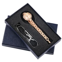 elegant ladies quartz watch bracelet gift set womens watch rhinestone luxury gift for women watches wristwatch gift box package