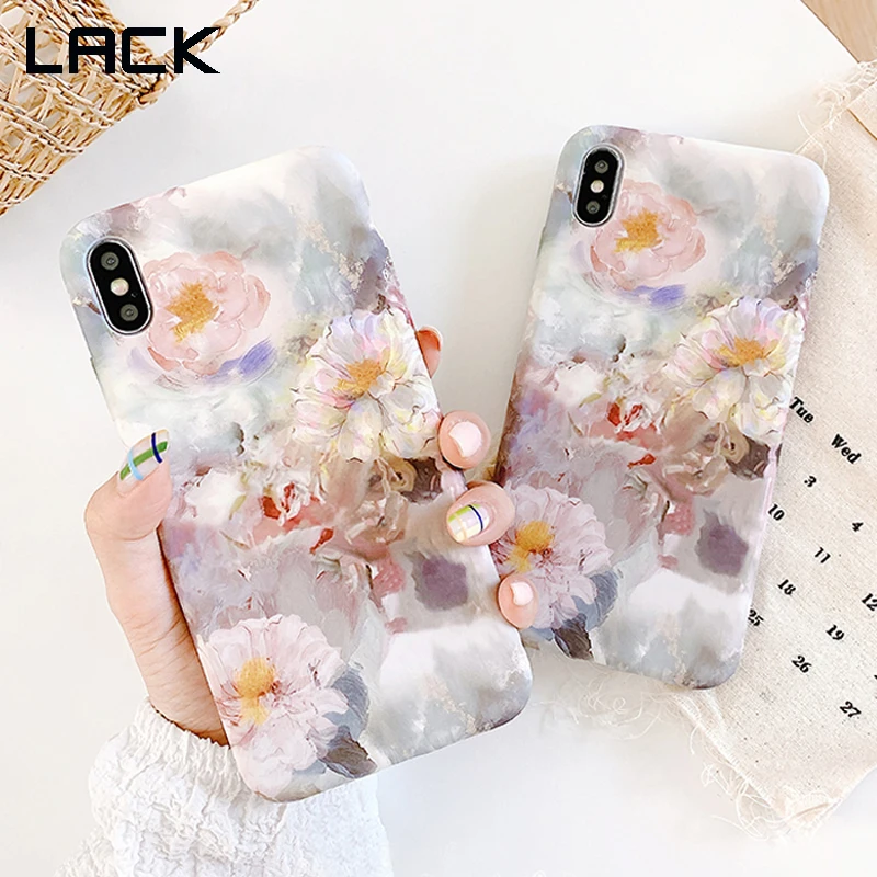 Чехол LACK в стиле ретро с акварельными цветами для iphone 11 Pro Max XR X XS 7 8 Plus 12 pro милый