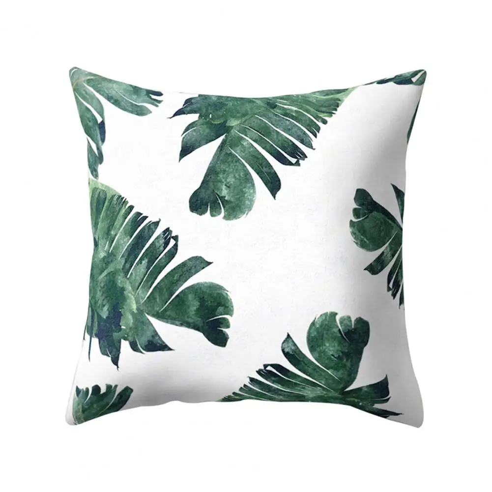 

Pillow Case Opuntia Cactus Green Leaves Print 45x45cm Cushion Cover for Sofa