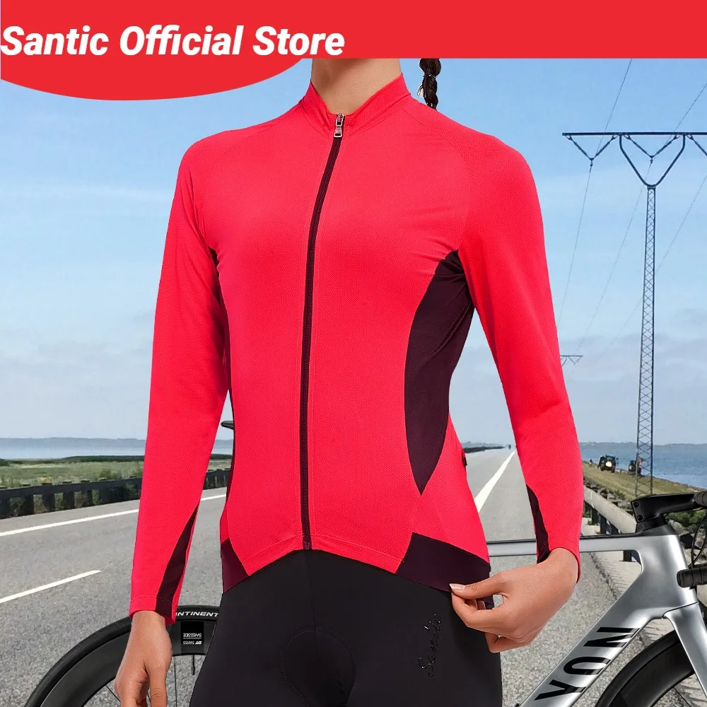 

Santic Cycling Jersey Spring/Summer Cycling Cycling Jersey Thin Sunscreen Long Sleeve Cycling Top