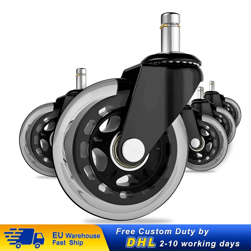 Ролики для офисных стульев 5 шт. 75 мм сменные поворотные безопасные ролики