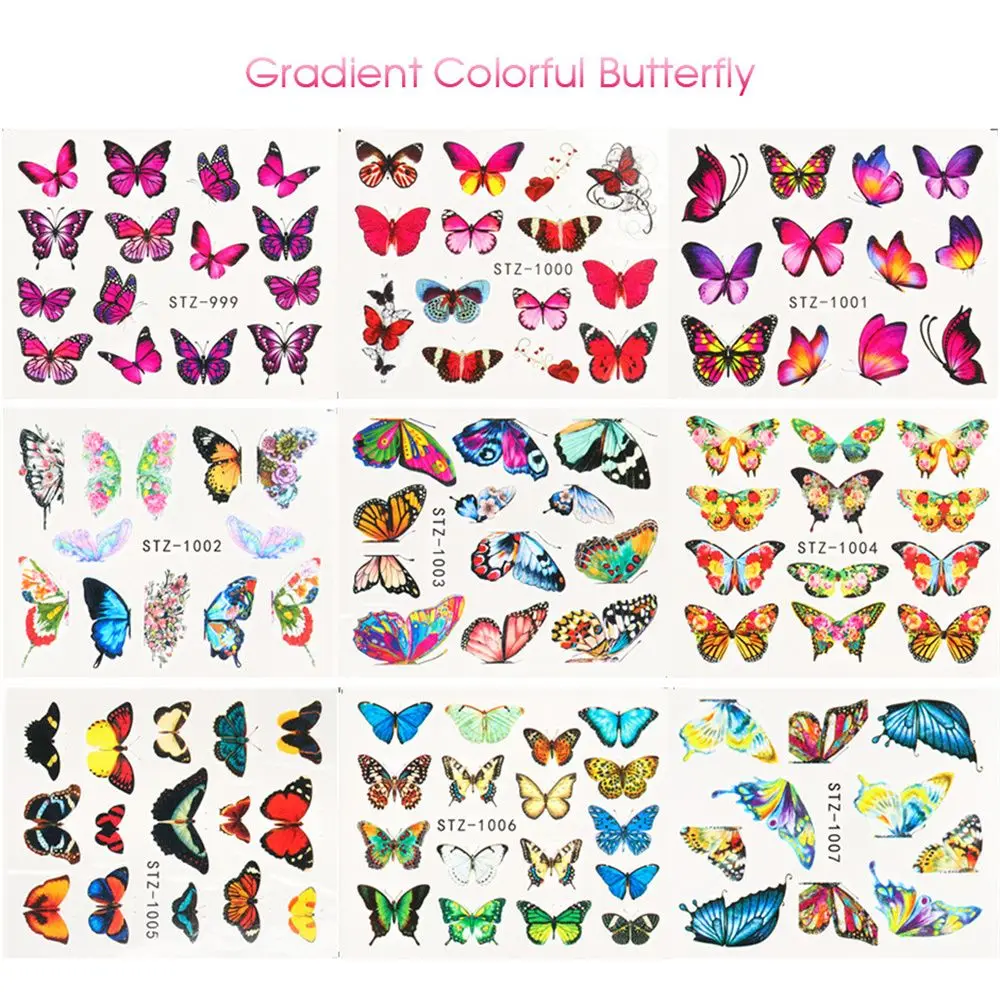 Лидер продаж 2022 2 шт. самоклеящиеся наклейки для ногтей в виде бабочек женские