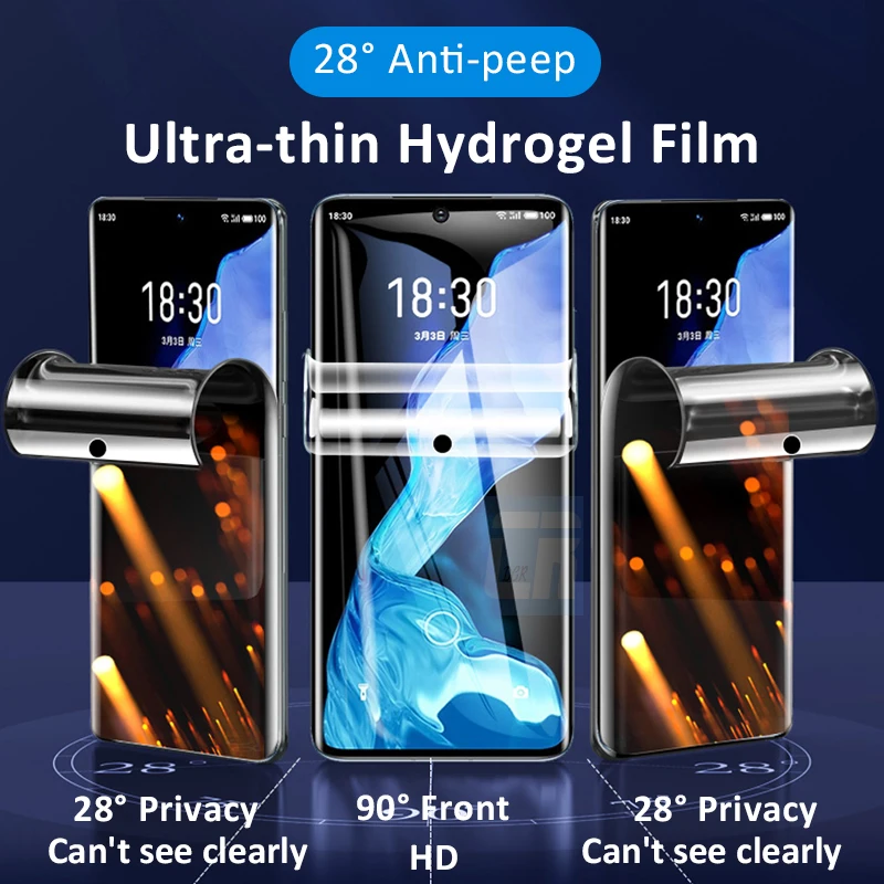10000d anti spy privacy hydrogel film for huawei p30 p40 p50 mate 40 40e nova 8 screen protector for honor 30 pro plus no glass free global shipping