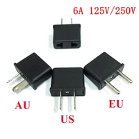 black 6a 110v250v mini portable universal travel adaptor plug eu us au uk 2pins small power adapter plug socket converter
