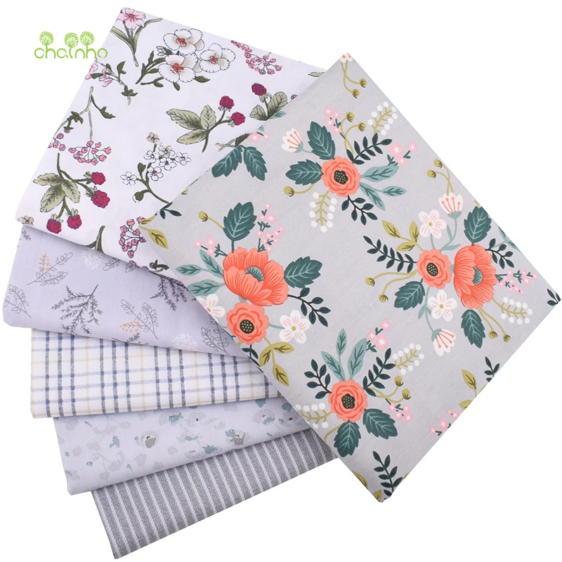 Chainho 6 шт./лот серия серого цвета хлопковая ткань из саржи с принтом Лоскутная