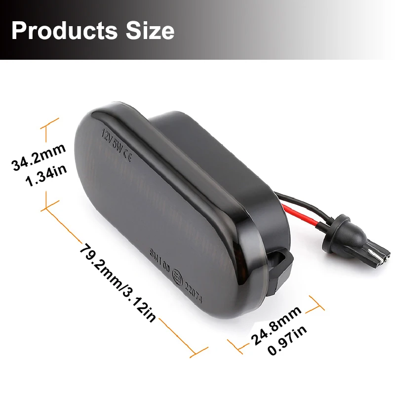 

2x Led Side Marker Light Flowing Water Indicator Turn Signal Lamp For Seat Altea Alhambra Arosa Built Cordoba Exeo Ieon Ibiza