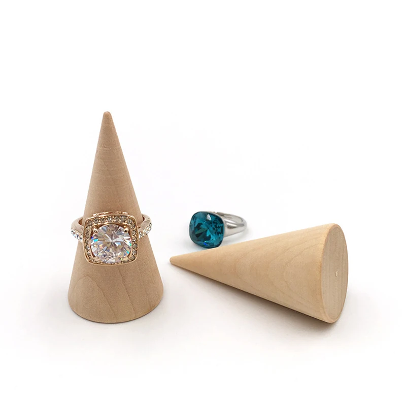 

5Pcs/Set Ring Organizer Wooden Cone Creative Ring Holder Jewelry Display Holder Ring Display Tools Jewelry Storage Supplies