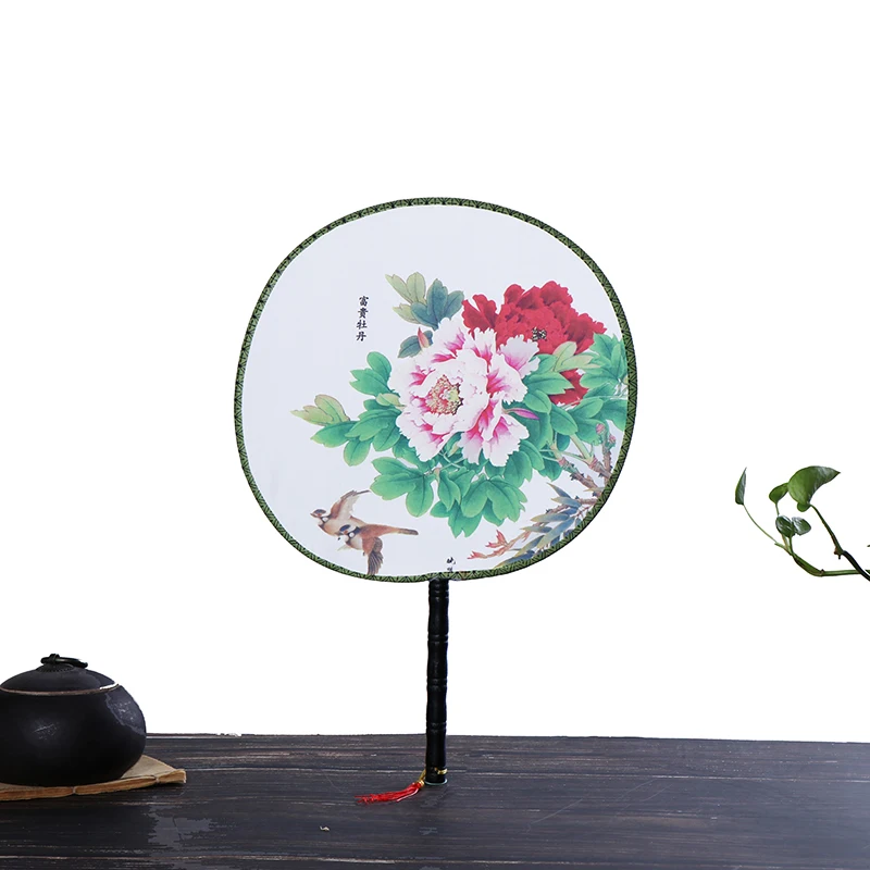 

Chinese Ancient Style Round Fan Hand Held Silk Fans For Wedding Event Party Supplies Home Decor Birthday Gift Dropshipping