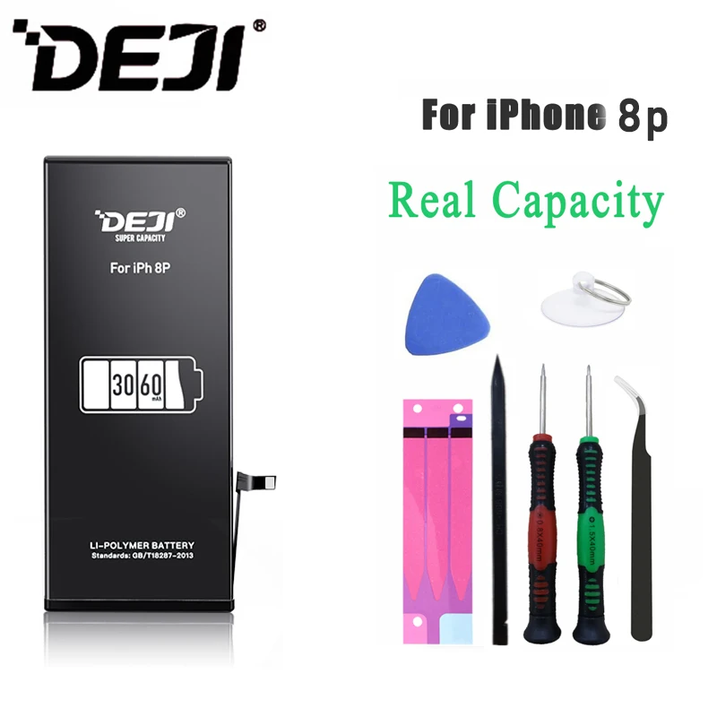 DEJI для iphone 8 батарея с бесплатными инструментами комплект реальная Высокая емкость для iphone 8plus Замена батарей 0 цикл