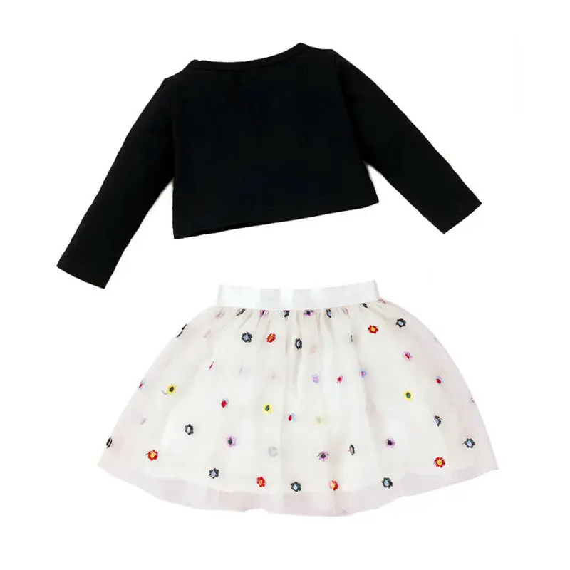 

Baby Girls Outfit Cute Long Sleeve Shirt + Tutu Skirt Toddler Casual Comfy Sets