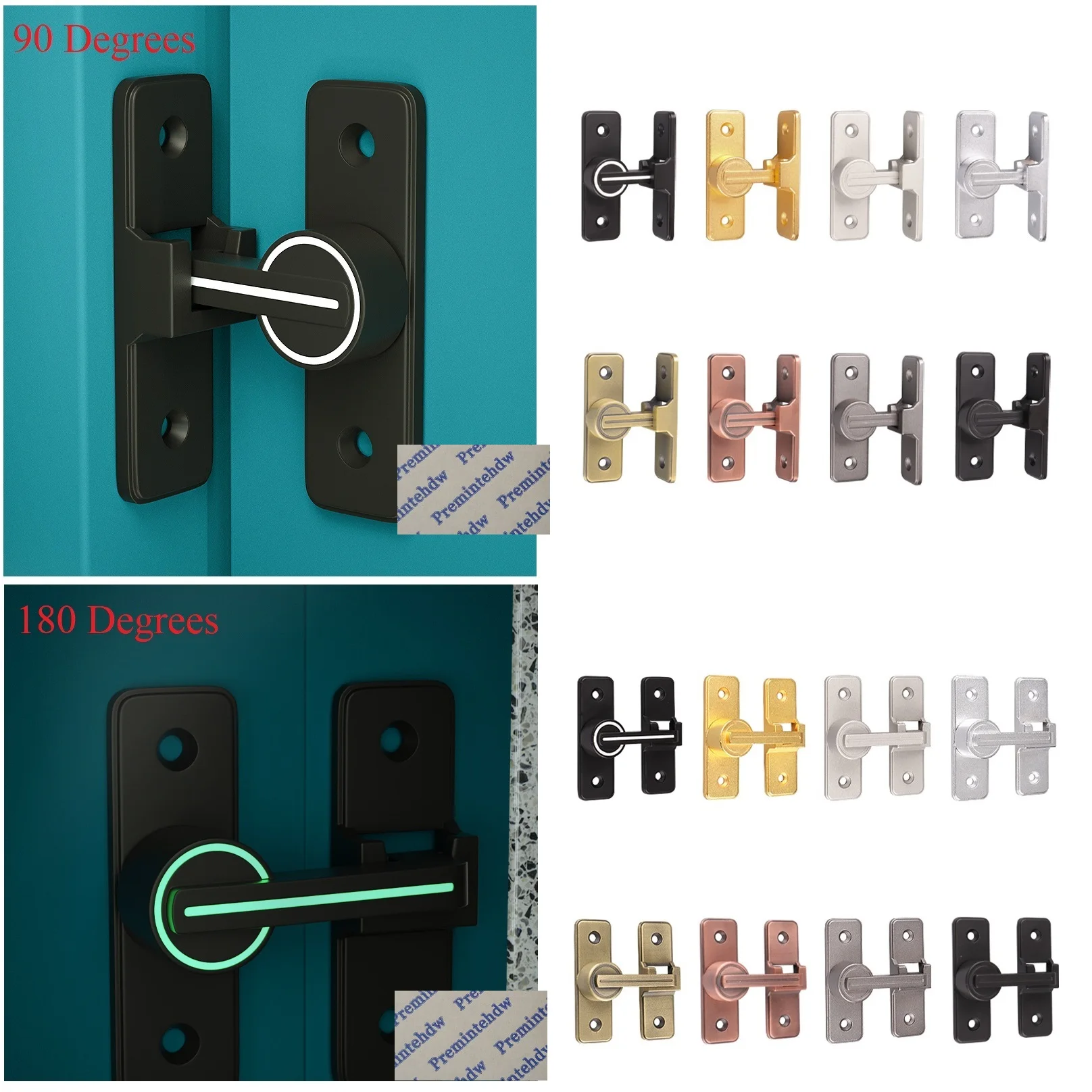 

Защелка для раздвижной двери, из цинкового сплава, 90-180 градусов