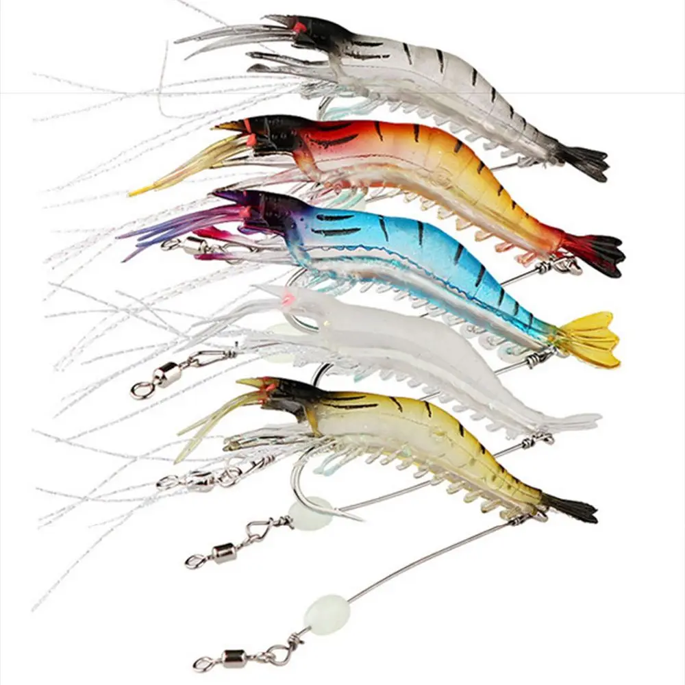 

New Biomimetic Soft Flat claw/classic Prawn Lure Hook Worm Silicone Shrimp Fake Bait Sea Fishing