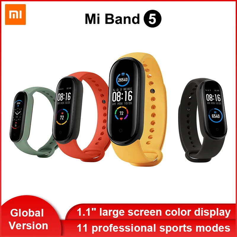 Глобальная версия Xiaomi Mi Band 5 Смарт браслет активно матричные осид динамический