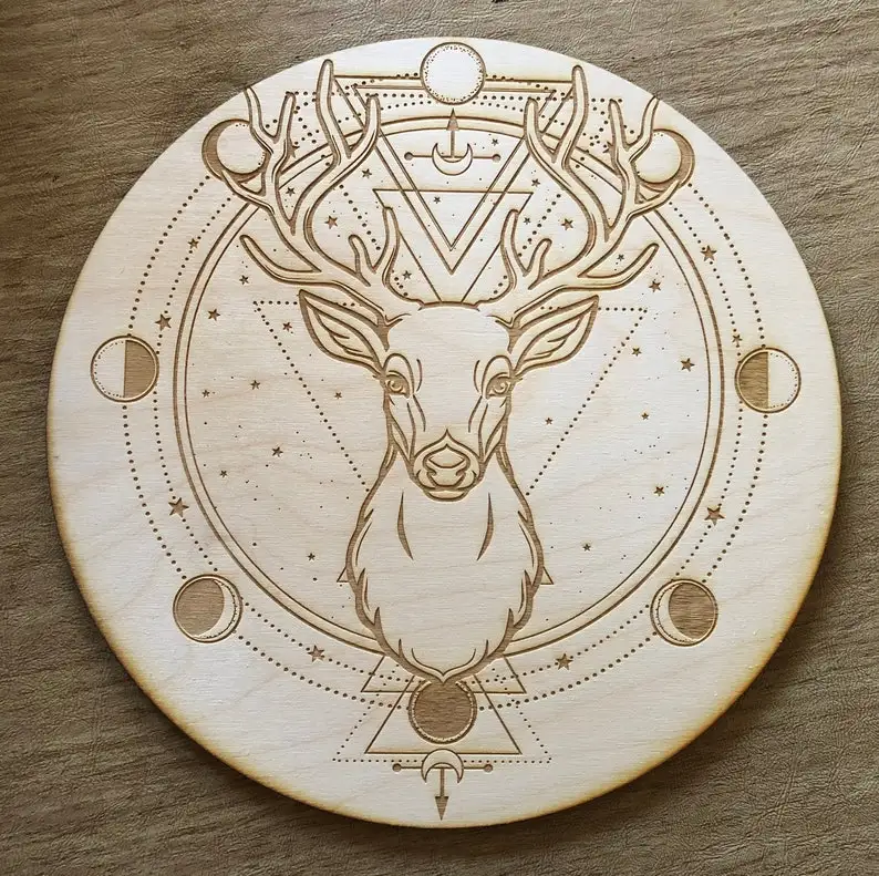 

10pcs Deer Moon Phase Crystal Grid Altar Decoration