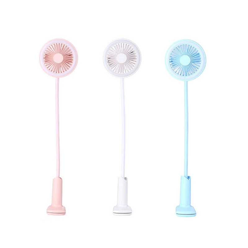 

COSTWAY Portable 2 Speed Adjustable Table Clip Handy Small Fan LED Light USB Rechargeable Desk Desktop Cooling Mini Fan Home