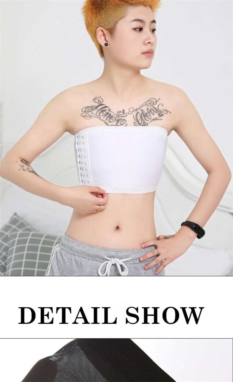 

HaleyChan Tomboy Trans Lesbian Transgender Ftm Strapless Chest Binder Prevent Nipple Slip Design Corset Bra Tube Top Espartilho