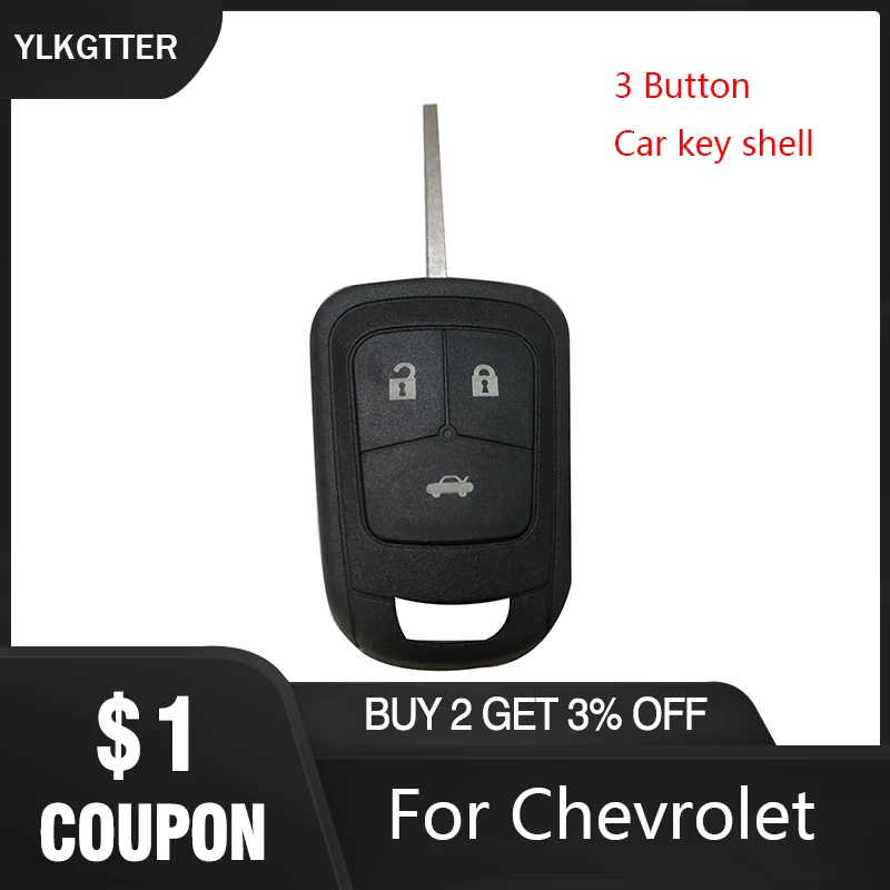 YLKGTTER трехкнопочный чехол для Chevrolet Popluar с пустым лезвием без складного ключа чипа