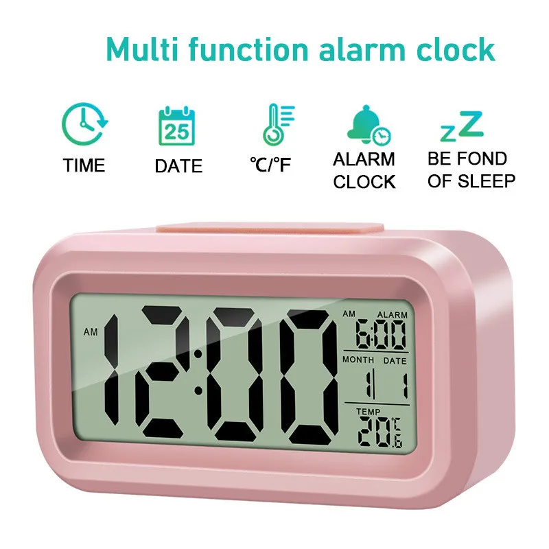 Цифровой будильник с светодиодный ШИМ светодиодным экраном настольные цифровые