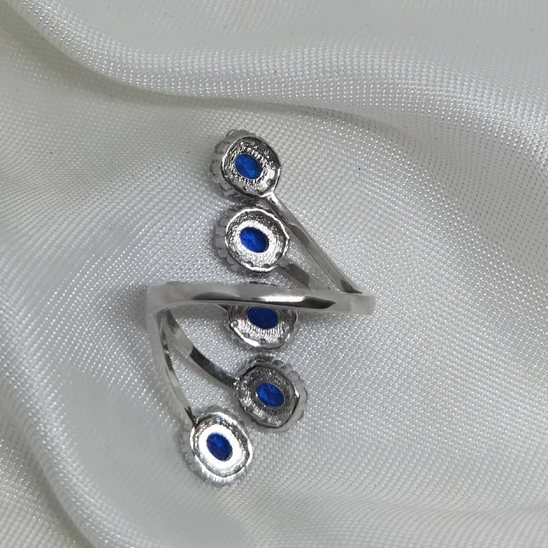 Женское кольцо с натуральным драгоценным камнем MeiBaPJ Настоящее серебро 925 пробы