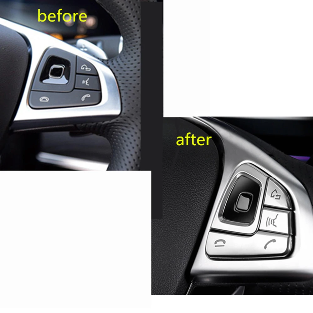 8 шт. серебристый матовый чехол на руль автомобиля накладка кнопки для Mercedes E-Class