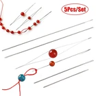 Иглы для бисера, браслет из бусин, сделай сам игл, для ожерелья, инструменты для изготовления ювелирных изделий, аксессуары заколки ручной работы, 5 шт.