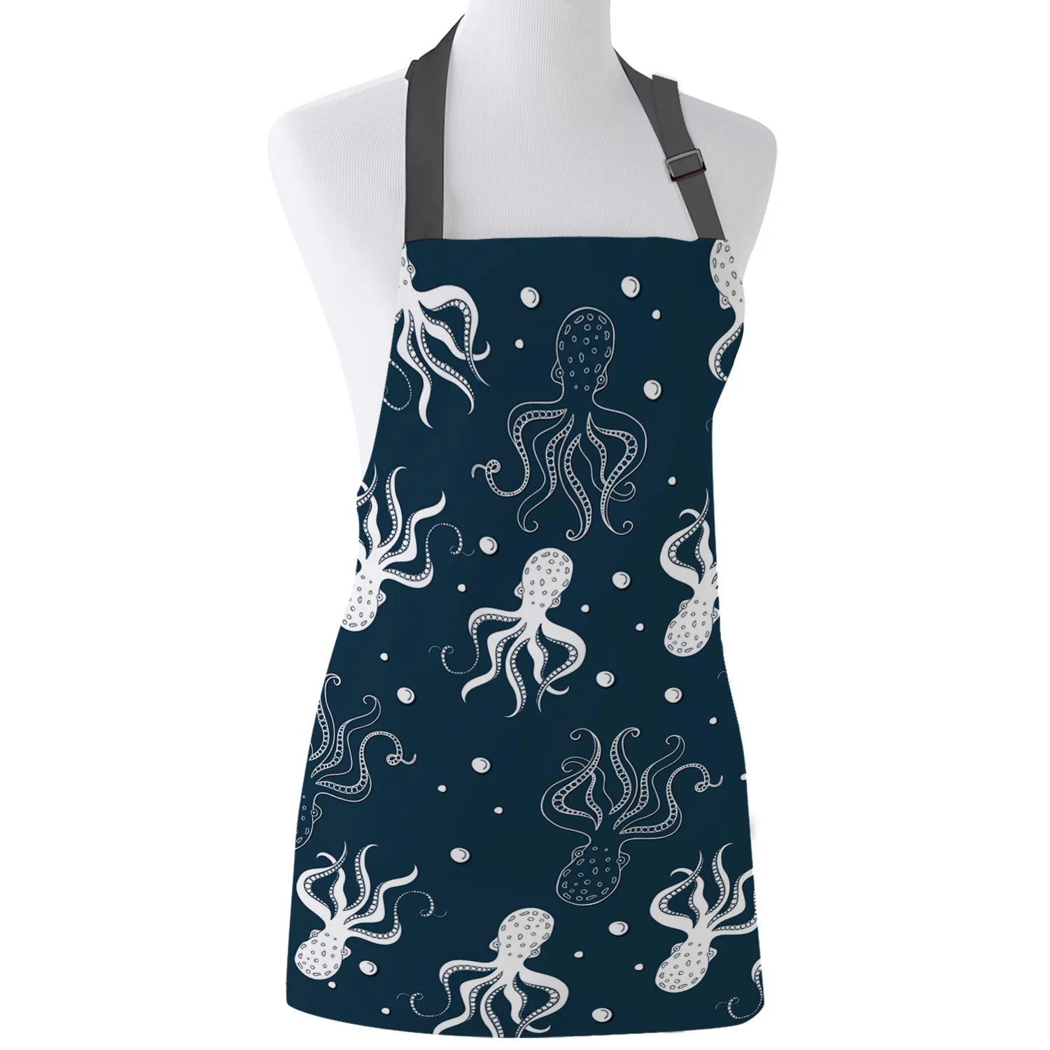 Кухонный Фартук Tophome регулируемый зеленый фартук из парусины принт осьминога для