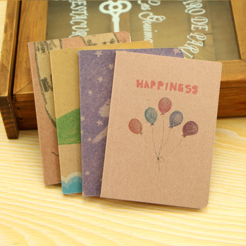 

12.5*9cm Stationery Vintage Pastel Drawing Pastels Pockets Notepad Lovely Notebook Pocket Book for school and of