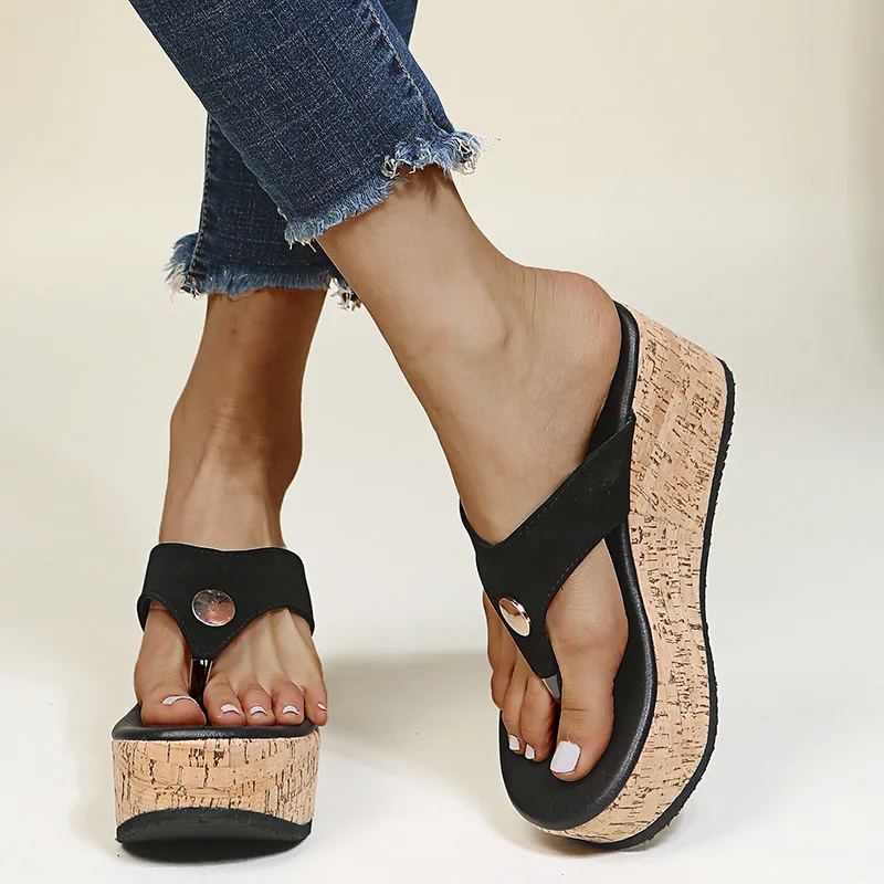 Womens Summer Slippers Shoes Platform Plus Size Wedges Woman Slides Fashion Casual Ladies Increase Height Shoes Female Promotion