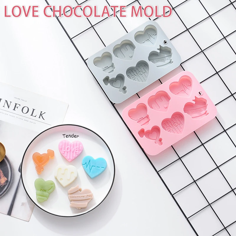 

Angel Love Heart Shaped Silicone Chocolate Mold Cake Baking Tools Handmade Soap Candle Mould Birthday Fondant Dessert Decor