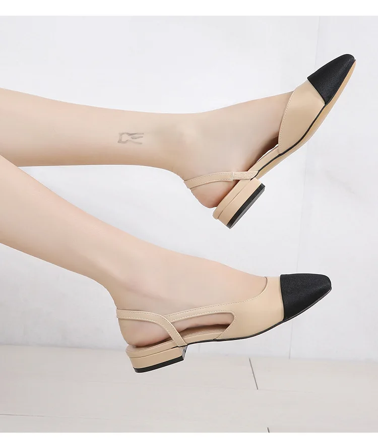 

re Head Th2020 Xiaoxiang Summer Sandals New Color-matching Thick Bottom Women's Toe Caps Wild Real Leather Sandals No Box