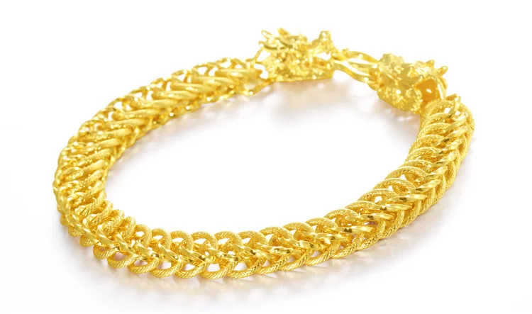 

24K Gold color Bracelets for Men Fine Pulseira Feminina Argent 925 Bijoux Bijoux Femme Bizuteria Wedding Bracelet Gemstone