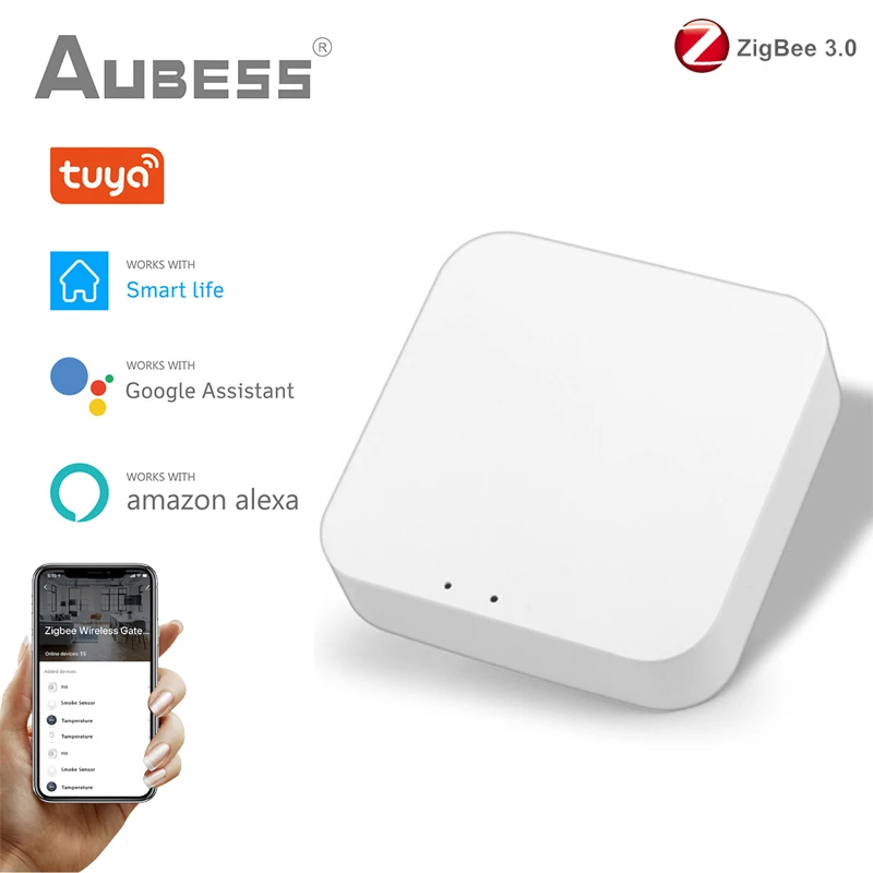 

Tuya Smart Zigbee 3,0 мост Беспроводной шлюз концентратор Zigbee приложение Smart Life дистанционного Управление устройств работает с Alexa Google Home