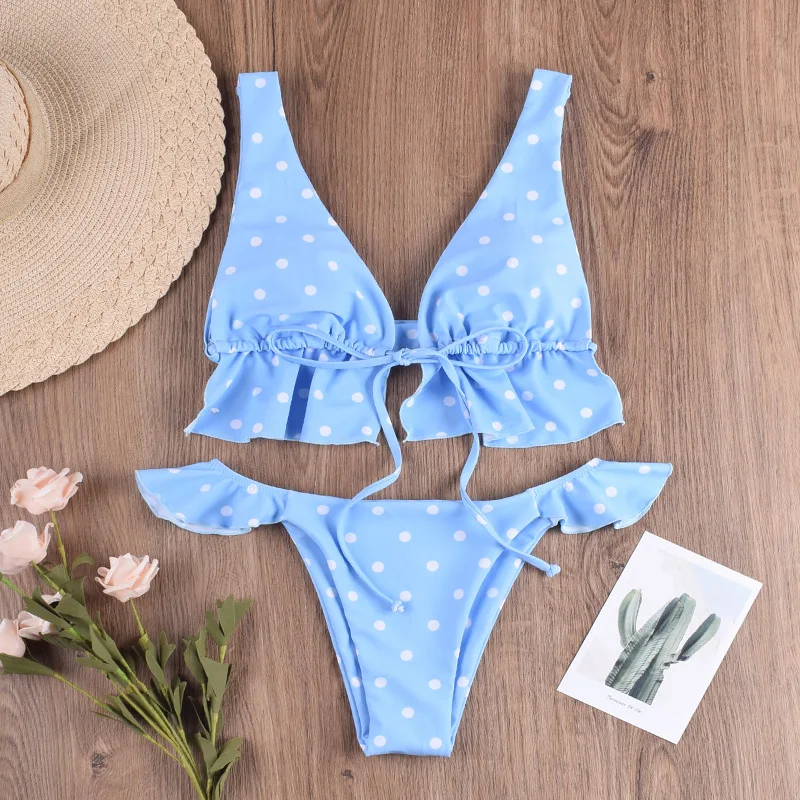 

Sexy Ruffle Micro Bikini New Bandage Swimsuit Women`s Summer Beachwear Swimwear Women Bahting Suit Thong Brazilian Bikinis Set
