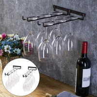 2pcsset storage wall mounted 30cm iron wine glass hanging rack bar hanger shelf restaurant shelf holder