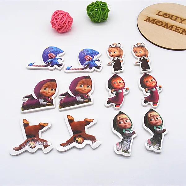 12pcs topper 24 шт.(12 шт. обертка+ 12 шт. Топпер) Россия Маша кекс обертка День рождения украшения сувениры - Цвет: 12pcs topper