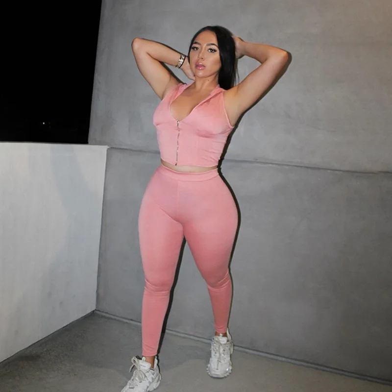 Женские спортивные костюмы с капюшоном повседневные на молнии глубоким