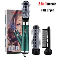 ckeyin 3 in 1 hot air comb ionic hair dryer powerful big wind fast dry hot air blow dryer brush hair curler straightener brush