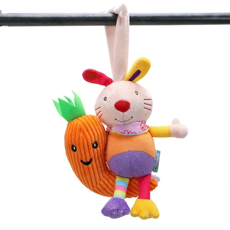 Rabbit Мобильная кровать, подвесные детские игрушки, плюшевая кукла-животное для кроватки, коляски, игрушки для малышей 0-12 месяцев, для новорожденных, Музыкальная погремушка - Цвет: Rabbit