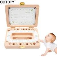wooden photo frame fetal hair deciduous tooth organizer milk teeth storage box newborn baby souvenirs gift