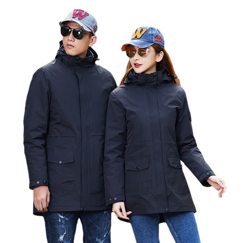 

Waterproof Jackets Men Mid-length Outdoor Sport Warm Hiking Jacket Mens Winter Windproof Wear-resistant Windbreaker Coats Unisex