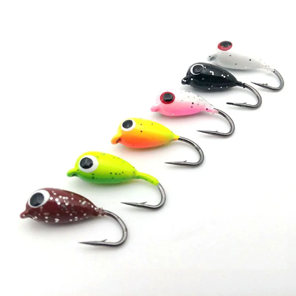 6pcs 1.9g Крючок для зимней рыбалки 1,9 г/1,1 г/1,6 г/2,5 г, свинцовая головка, крючок, головка джига, многоцветная приманка, крючок, рыболовные снасти - Цвет: 6pcs 1.9g