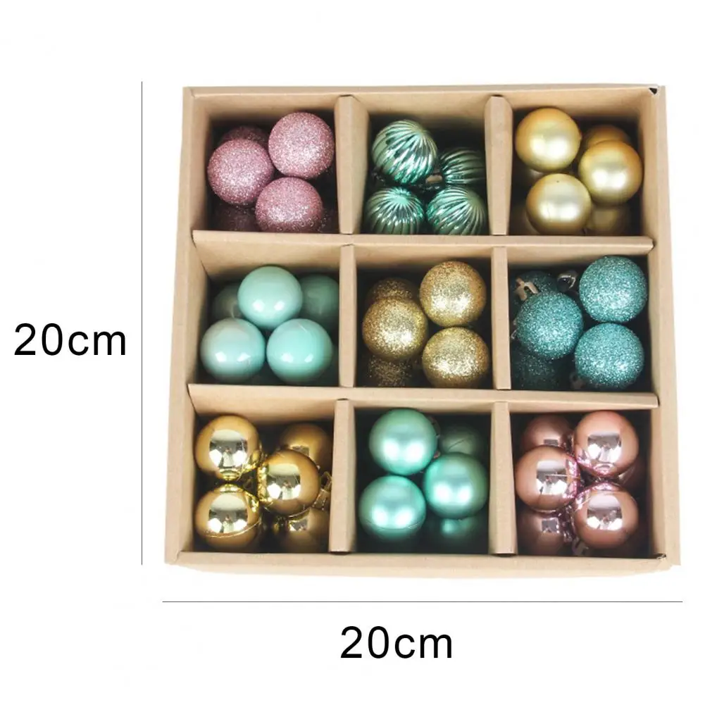 

1 Box Christmas Tree Ball Pink White Color Pendant Ornaments Tree Decoration Attractive PS Christmas Ball Hanging Ornaments