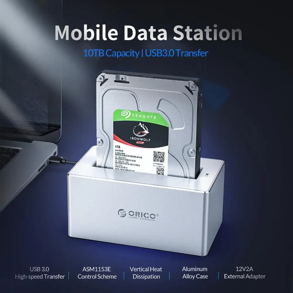 ORICO HDD Case 2.5 3.5 HDD Docking Station SATA to USB 3.0 HDD Enclosure Support UASP Aluminum Hard Disk Case Tool Free SSD