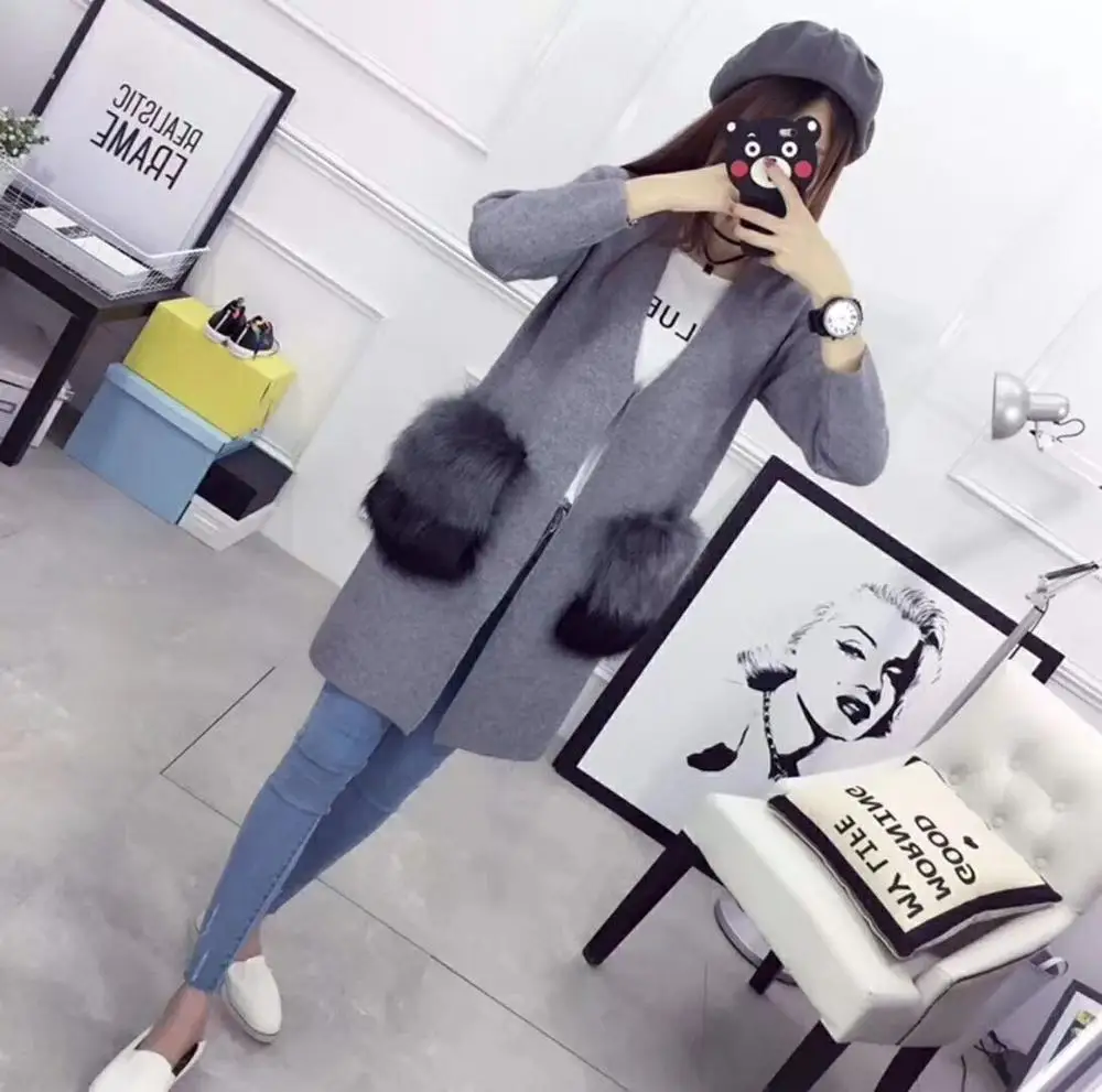 Большой размер женский свитер Новинка весна осень вязаный кардиган длинный